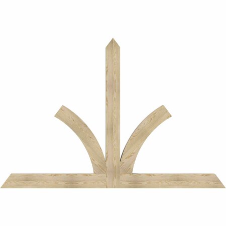 Ekena Millwork Richland Rough Sawn Timber Gable Bracket, Douglas Fir, 96"W x 64"H x 4"D x 6"F, 16/12 Pitch GBW096X64X0406RIC00RDF